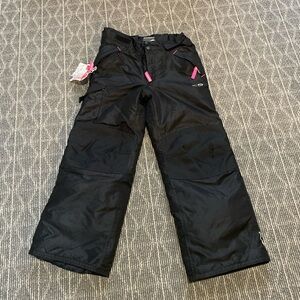 Champion Black Kids Snow Pants with Pink Accents